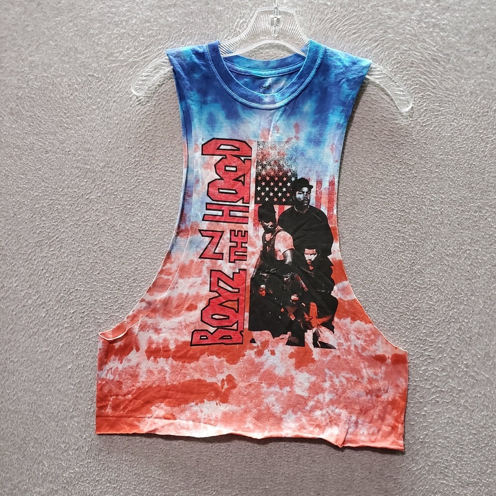 Boyz In The Hood Women Tank Top Small Red White Blue Tie Dye USA Flag READ